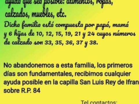 Perdieron todo en un incendio.