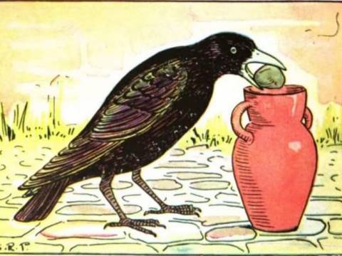 El cuervo y la jarra:(moraleja)