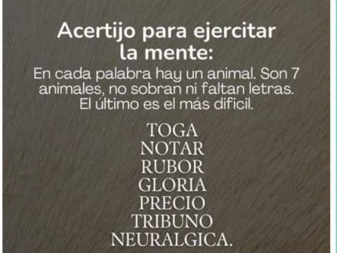 Acertijo zoológico