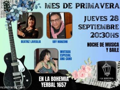 Encuentro "MES DE LA PRIMAVERA "MUSICA ,CANCIONES Y BAILE EN