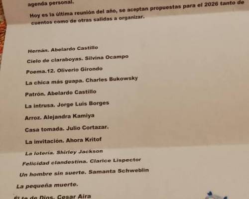 Faltan en este listado Circe de Cortázar, Solo vine a hablar por teléfono de García Márquez  :Encuentro Grupal Había una vez #9