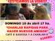 Este domingo 19 de abril a las 17 hs. VAMOS A HACER NUEVOS AMIGOS! Te proponemos  charlar con gente nueva, de a dos por mesa, durante 10 minutos. Te daremos consignas para darte a conocer y conocer a 