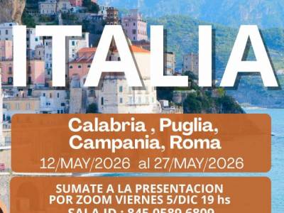 Encuentro EXPERIENCIA GRUPAL ITALIA 2026 - Calabria, Bari, N