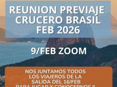 Encuentro : REUNION PREVIAJE ZOOM BRASIL FEB.2026 