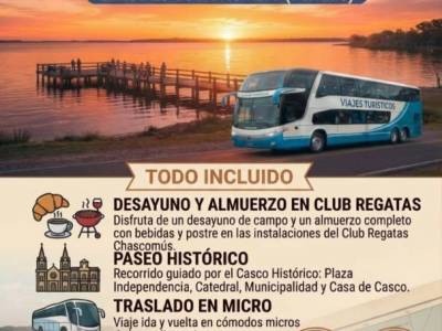 Encuentro : Excursion en CHASCOMUS, show, Baile, cantantes, desayuno, almuerzo, merienda y TRANSPORTE. 